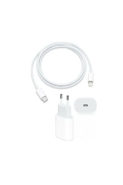 VOLNİX İphone 11 / 12 / 13 / 14 Pro - Pro Max Şarj Cihazı ( 20W Adaptör Ve Type-C to Lightinig Kablo ) Beyaz ürün görseli 1