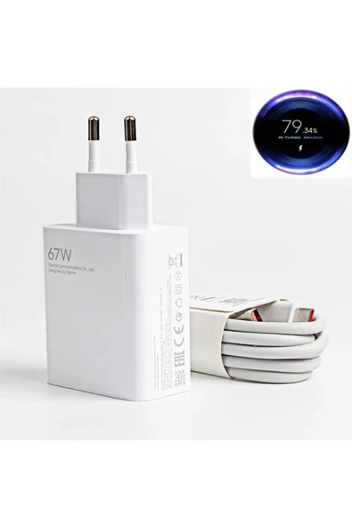 tharwa Xaiomi Redmi Note 12pro 13pro 14pro Uyumlu 67w Şarj Cihazı Adaptör Kablo Set Beyaz ürün görseli 1