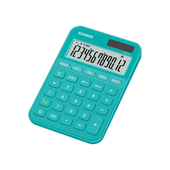 Casio Ms-20Yc-Tu 12 Hane Turkuaz Masa Üstü Hesap Makinesi ürün görseli 1