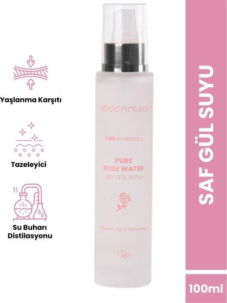 Bade Natural Saf ve Doğal Gül Suyu 100 ml ürün görseli 1