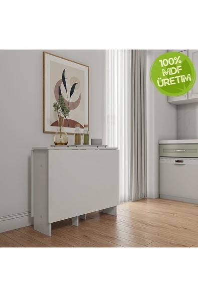 Ankara Orman Ürünleri Pratik Katlanır - Açılır Kapanır Dikdörtgen Mutfak Yemek Çalışma Masası - 145 cm x 90 cm - %100 MDF ürün görseli 1