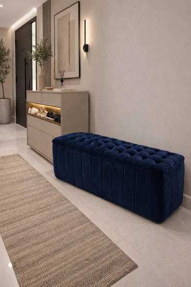 Tasarım Premium kapitone dilimli puf bench, göz alıcı lüks görünüm ve modern dekor için üst düzey şıklık!” ürün görseli 1