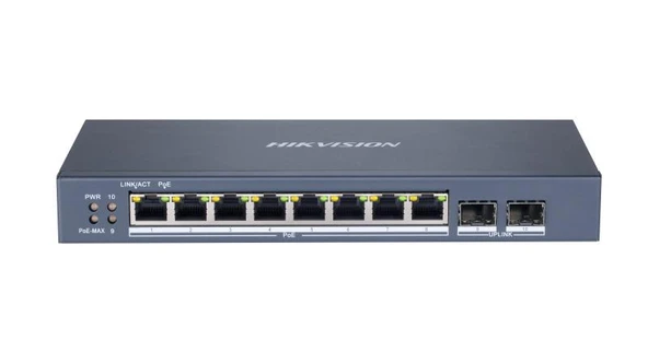 Hikvision Ds-3E1510P-Sı 8 Port 10-100-1000 Mbps Gigabit Akıllı Yönetilebilir Poe Switch ürün görseli 1