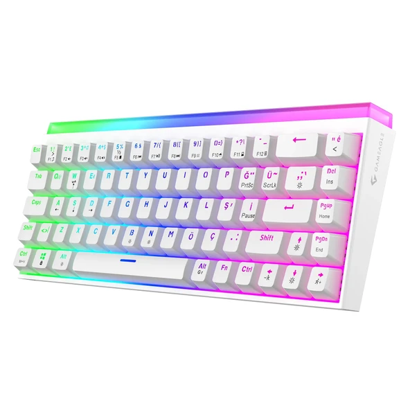 Gameagle Ge2019 Hera Rgb Kablolu Tr Layout Mekanik Beyaz Oyuncu Klavyesi ürün görseli 1