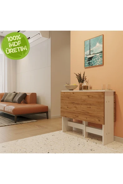 Ankara Orman Ürünleri Pratik Katlanır Mutfak Yemek Çalışma Masası - 6 Kişilik - %100 MDF ürün görseli 1