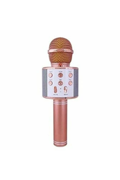 regnum Bluetooth Monadm Kablosuz Karaoke Mikrafon Bluetooth Mp3 Çalar Sd-usb-aux Girişli Radyo Tipi Pembe rose gold ürün görseli 1