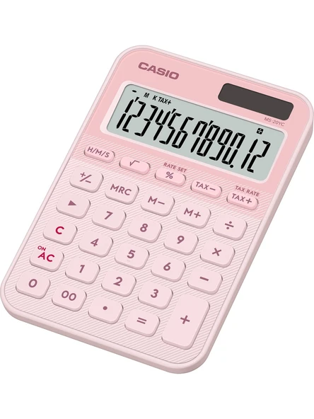 Casio Ms-20Yc-Lp 12 Hane Açık Pembe Masa Üstü Hesap Makinesi ürün görseli 1