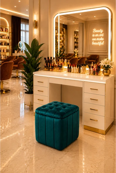 Tasarım Premium kapitone dilimli puf bench, göz alıcı lüks görünüm ve modern dekor için üst düzey şıklık!” ürün görseli 1