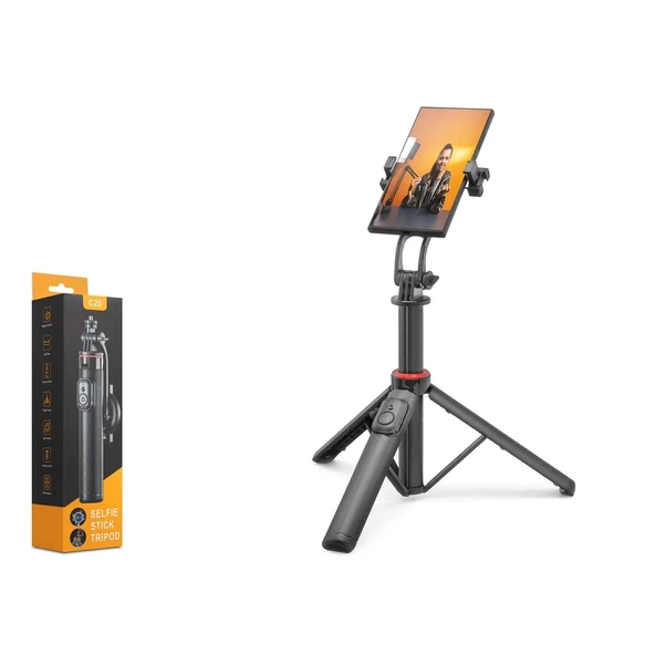 Nodar Nd1047 Telefon Tripodu ve Selfie Çubuğu Seti Manyetik Bluetooth Kumandalı 130 Cm - Siyah ürün görseli 1