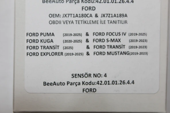 FORD GRUBU UYUMLU LASTİK BASINÇ SENSÖRÜ - Resim 3