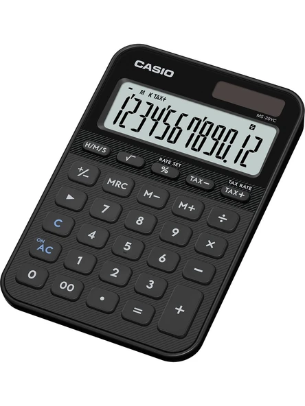 Casio Ms-20Yc-Bk 12 Hane Siyah Masa Üstü Hesap Makinesi ürün görseli 1