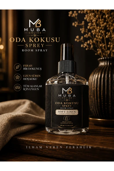 Muba soft linen Oda Kokusu Spreyi 100 ml - Kalıcı Oda Parfümü, Ev, Ofis ve Banyo İçin ürün görseli 1