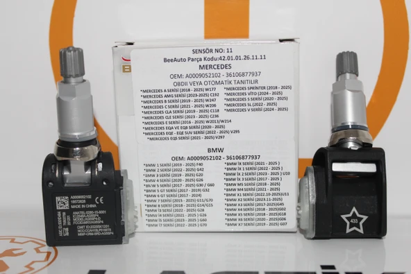 BMW & MERCEDES & MİNİ GRUBU ARAÇLARLA UYUMLU LASTİK BASINÇ SENSÖRÜ OEM: 36106877937 - A0009052102 ürün görseli 1