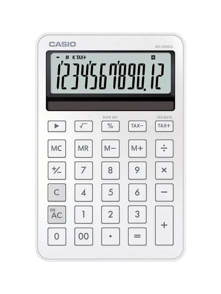 Casio Ms-200Dq-We 12 Hane Beyaz Üstü Hesap Makinesi ürün görseli 1