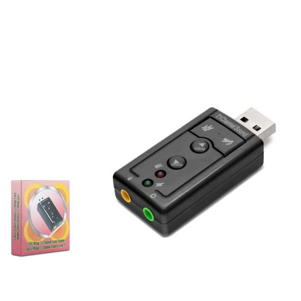 Hadron Hdx5255 Usb Harici Ses Kartı 7.1 Tuş Kontrollü Siyah ürün görseli 1
