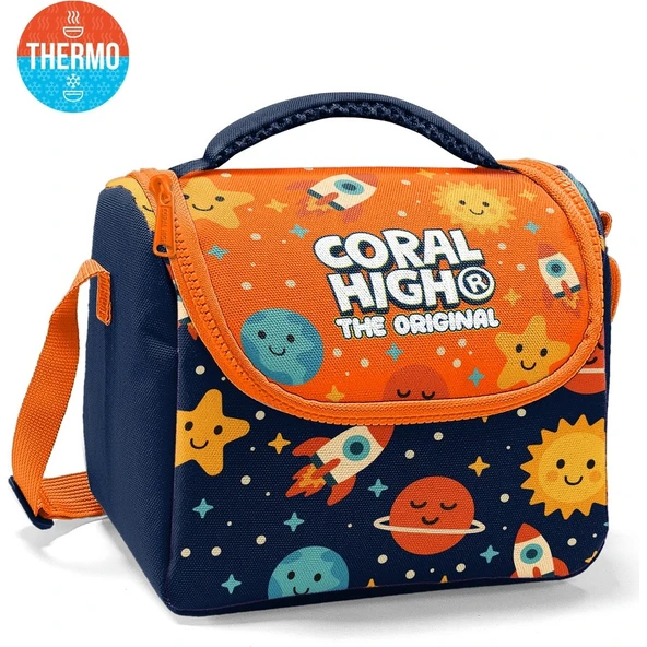 Coral High Kids Lacivert Uzay Desenli Thermo Beslenme Çantası 37160 ürün görseli 1