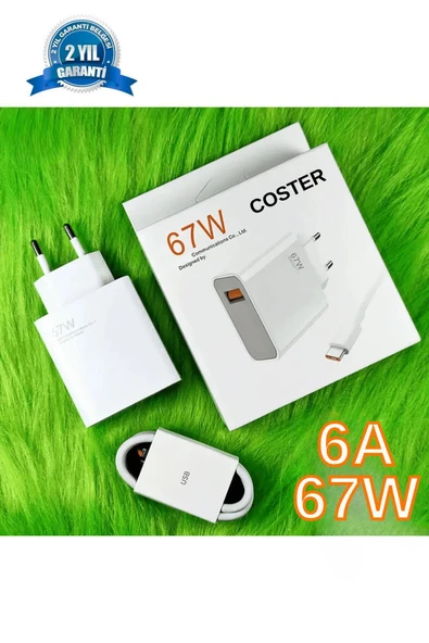 VOLNİX 67 Watt Hızlı Çift Turbo Şarj Seti (Type-A) Android Uyumlu Beyaz ürün görseli 1