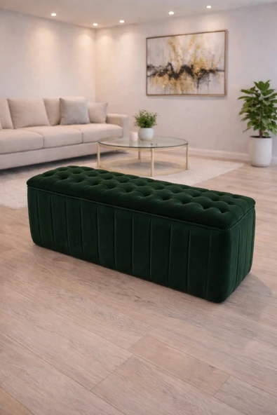 Tasarım Premium kapitone dilimli puf bench, göz alıcı lüks görünüm ve modern dekor için üst düzey şıklık!” ürün görseli 1