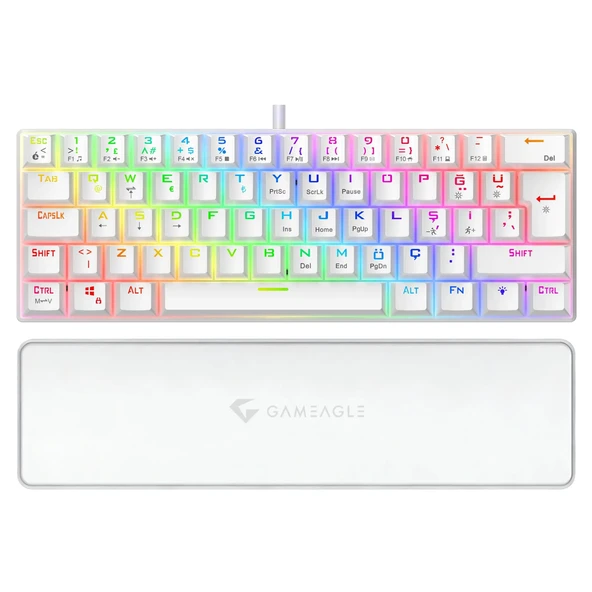 Gameagle Ge2021 Helıos Rgb Kablolu Tr Layout Mekanik Beyaz Oyuncu Klavyesi ürün görseli 1