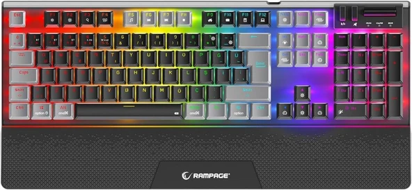 Rampage Carbon Pro RGB Siyah Red Switch Kablolu/Kablosuz Mekanik Oyuncu Klavyesi Outlet ürün görseli 1
