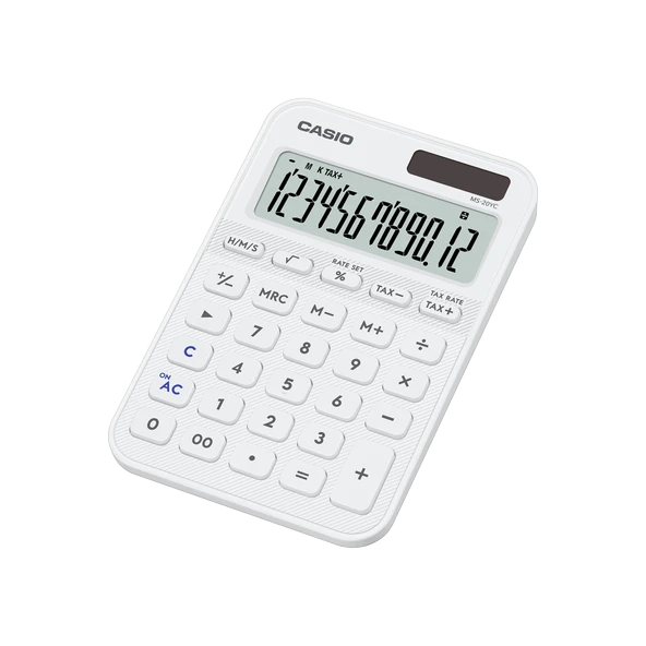 Casio Ms-20Yc-We 12 Hane Beyaz Masa Üstü Hesap Makinesi ürün görseli 1