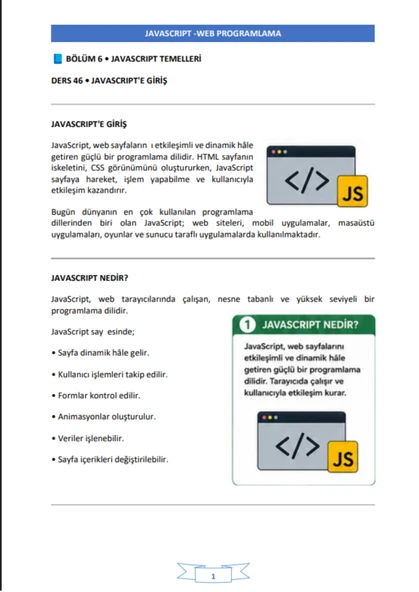 JavaScript Eğitim Kitabı Temelden Uygulamaya - Resim 5