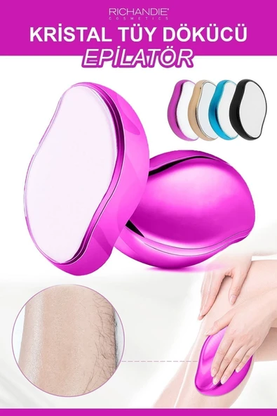 Richandie Kristal Tüy Dökücü Ağda Epilatör Crystal Eraser Epilasyon Aleti Tüy Silgisi Tüy Alıcı Fiziksel Pembe ürün görseli 1