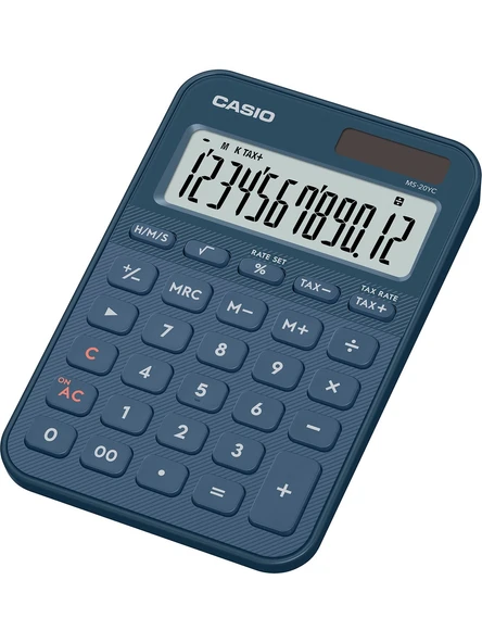 Casio Ms-20Yc-Ny 12 Hane Lacivert Masa Üstü Hesap Makinesi ürün görseli 1