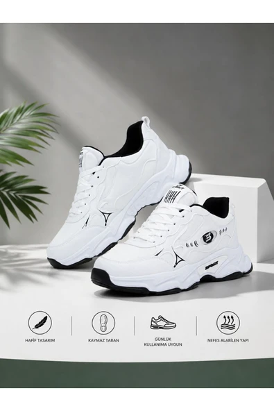 VOLNİX Erkek Günlük Ortopedik Sneaker Ayakkabı Beyaz 44 ürün görseli 1