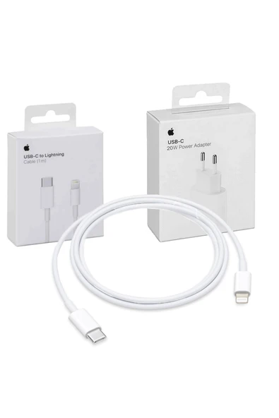 VOLNİX Orjinal iPhone 12 Pro 13 Pro 20w Hızlı Şarj Aleti Seti Usb-C ( Kablo Dahil ) Beyaz ürün görseli 1
