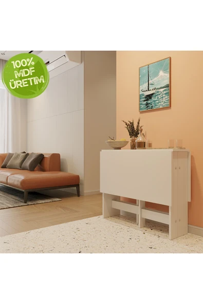 Ankara Orman Ürünleri Pratik Katlanır Mutfak Yemek Çalışma Masası - 6 Kişilik - %100 MDF ürün görseli 1