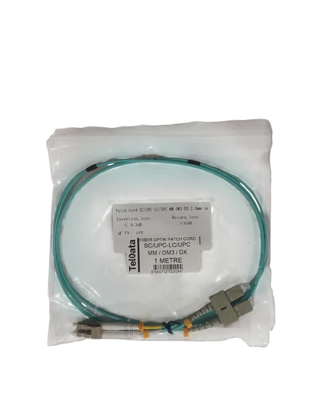 Teldata Tld-Sclcom31 Sc-Upc-Lc-Upc Mm Dx Om3 1 Metre Fiber Optik Patchcord ürün görseli 1