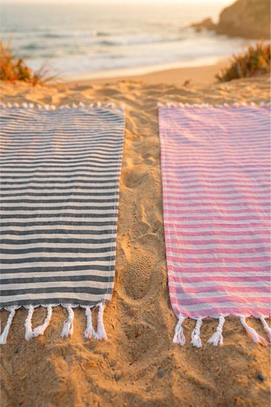 Stripe 2 Adet 75x150 cm Plaj Havlusu Peştemal Havlu ürün görseli 1