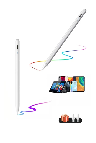 zibo Dokunmatik Kalem Xiaomi,Lenovo,Huawei,Samsung,Apple,TCL,Honor Uyumlu Tablet Kalemi Beyaz ürün görseli 1