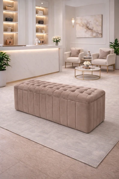 Tasarım Modern kapitone puf koltuk bench, konforlu oturum ve lüks görünüm!” ürün görseli 1