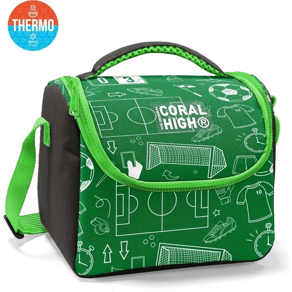Coral High Kids Gri Siyah Yarasa Desenli Thermo Beslenme Çantası 37144 ürün görseli 1