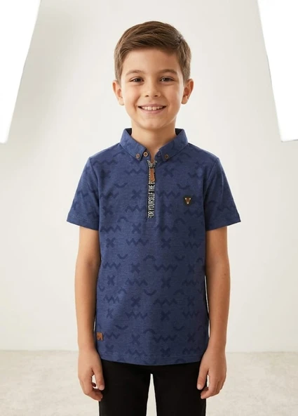 Erkek Çocuk Lacivert Polo Yaka T-Shirt ürün görseli 1