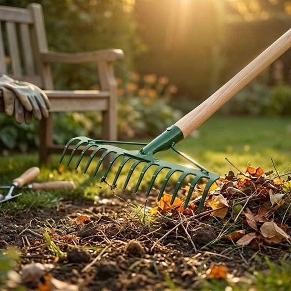14 Dişli Metal Bahçe Tırmığı - 37 cm Genişlik - Dayanıklı Yapı ürün görseli 1