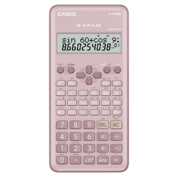 Casio Fx-82Ms-2-Pk-W-Dtf Versiyon Bilimsel Pembe Fonksiyonlu Hesap Makinesi ürün görseli 1