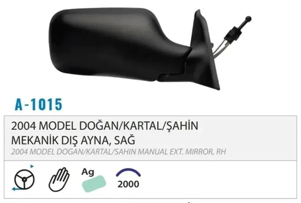 DIŞ DİKİZ AYNASI MEKANİK SAĞ PALİO GÖVDE M131 04> M001.1015 ürün görseli 1