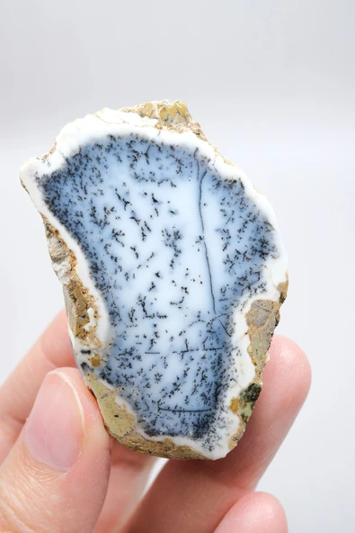 Mavi Dendrit Opal Çifti • Beyaz İçeriğe Sahip Opal - Resim 5