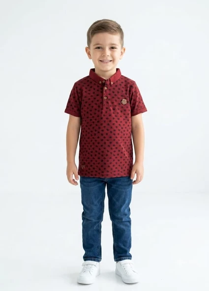 Erkek Çocuk Bordo Polo Yaka T-Shirt ürün görseli 1