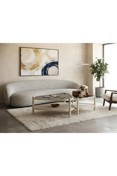 KLASS DEKOR Nesta Orta ve Yan Sehpa 2'li Set Beyaz ürün görseli 1