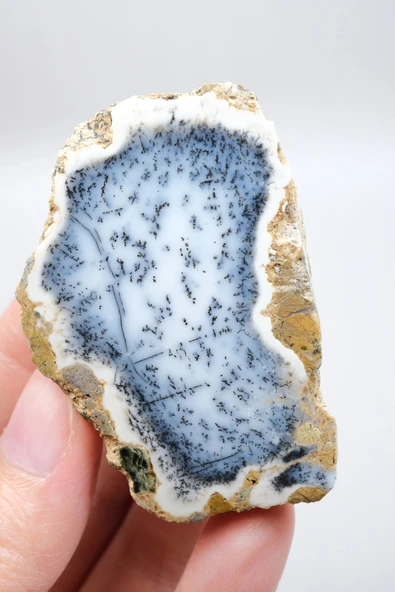 Mavi Dendrit Opal Çifti • Beyaz İçeriğe Sahip Opal - Resim 2