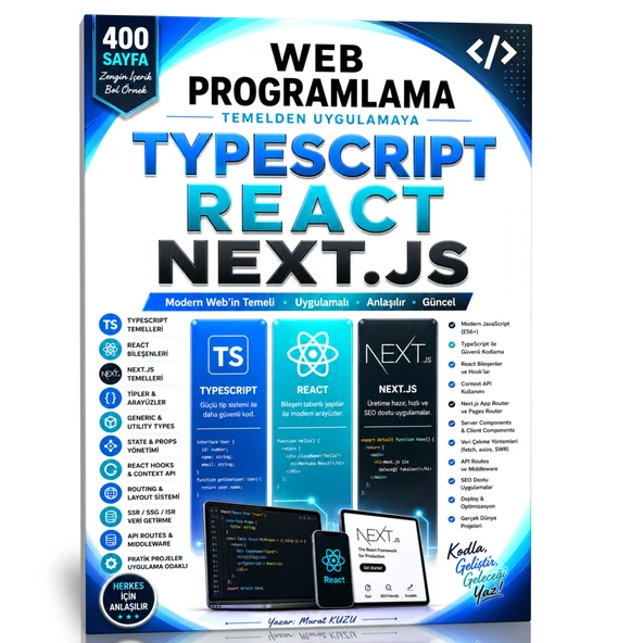TypeScript -  React -  Next.js ile Modern Web Geliştirme Rehberi ürün görseli 1