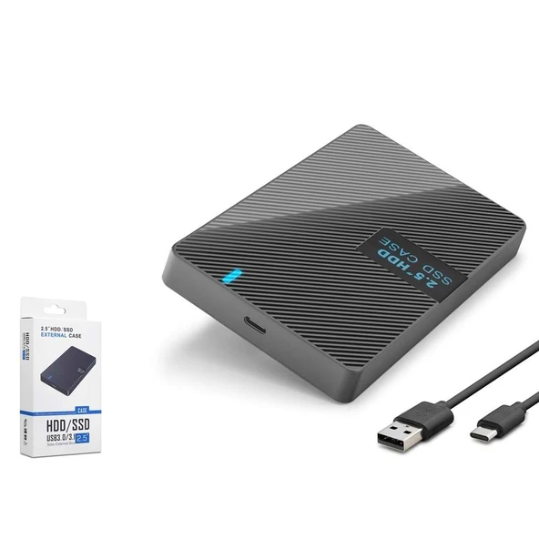 Hadron Hdx1793 2.5 İnç Sata Hdd-Ssd Harici Disk Kutusu Usb 3.0 Type-C - Siyah ürün görseli 1