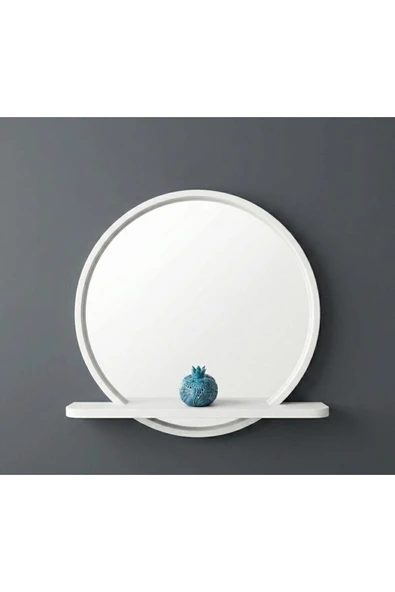 KLASS DEKOR Cırcle Raflı Ayna Ø60 Beyaz - Resim 2