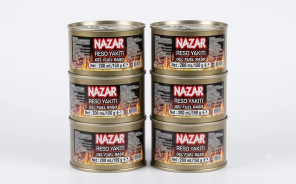 6 Kutu Reşo Yakıtı Jel Yakıt (200 ml / 150 gr) - Mangal Kamp Ve Büfe Tipi Isıtıcı Jel ürün görseli 1