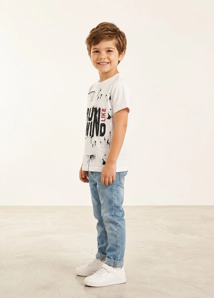 Erkek Çocuk Beyaz T-Shirt - Resim 2