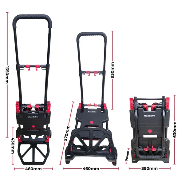 Max Extra FW-90TP 2si 1 Arada Katlanır El Arabası - Resim 3